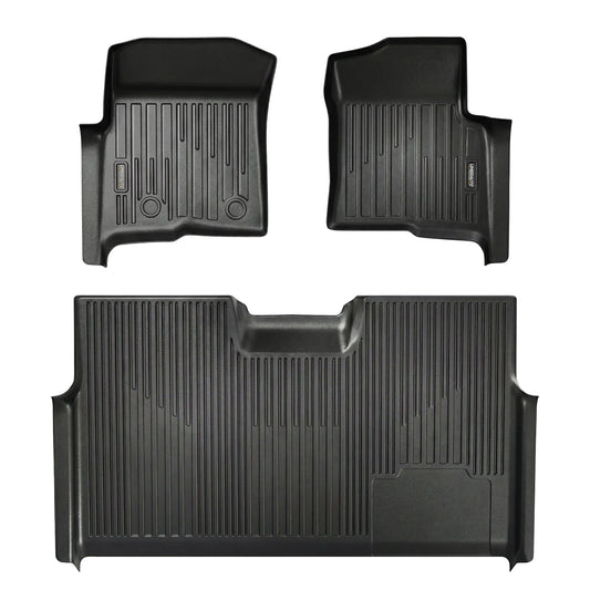 Umbrauto Custom Fit Floor Mats for Ford F150 SuperCrew 2010-2014 (Not for SuperCab or Regular Cab), All Weather TPE Pickup Truck Floor Liners for Front and Rear Row, Durable Non-Slip Automotive Mats
