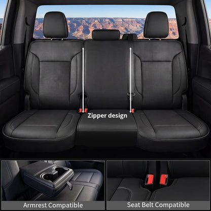 Umbrauto Custom Seat Covers for Silverado and GMC Sierra,Waterproof Nappa Leather Full Set Seatcovers for Chevy Silverado/GMC Sierra 2007-2013 & 2019-2026 1500, 2020-2026 2500HD 3500HD Crew/Double/Extended Cab