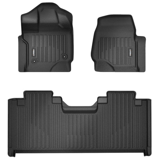 Umbrauto Custom Fit Floor Mats for Ford F150 SuperCab (Extended Cab) 2015-2025 2026 (Not for SuperCrew Cab), All Weather TPE Automotive Pickup Truck Liners for Front & Rear Row