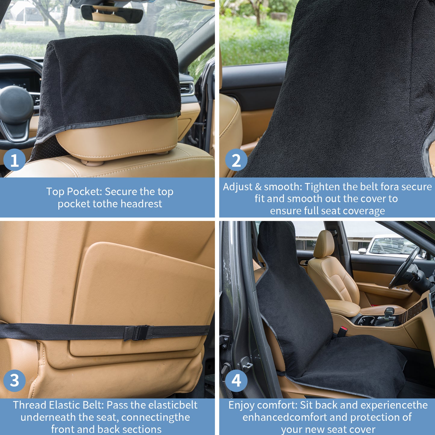 Umbrauto Car Seat Cover Towels Front Seats, Waterproof Sweat Car Seat Towel Protector After Gym Post Workout Athletic, SUV Truck Seat Towel Cover for Running Swimming Beach and Hiking