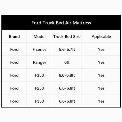 5.5-5.8ft | 6-6.5ft Ford Truck Bed Air Mattress