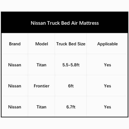 5.5-5.8ft | 6-6.5ft Nissan Short Truck Bed Air Mattress