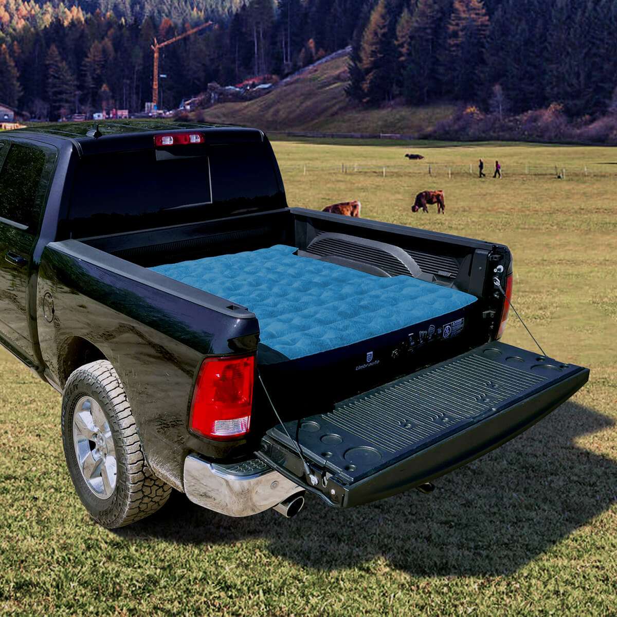 5.5-5.8FT Short Truck Bed Air Mattress Umbrauto,Blue