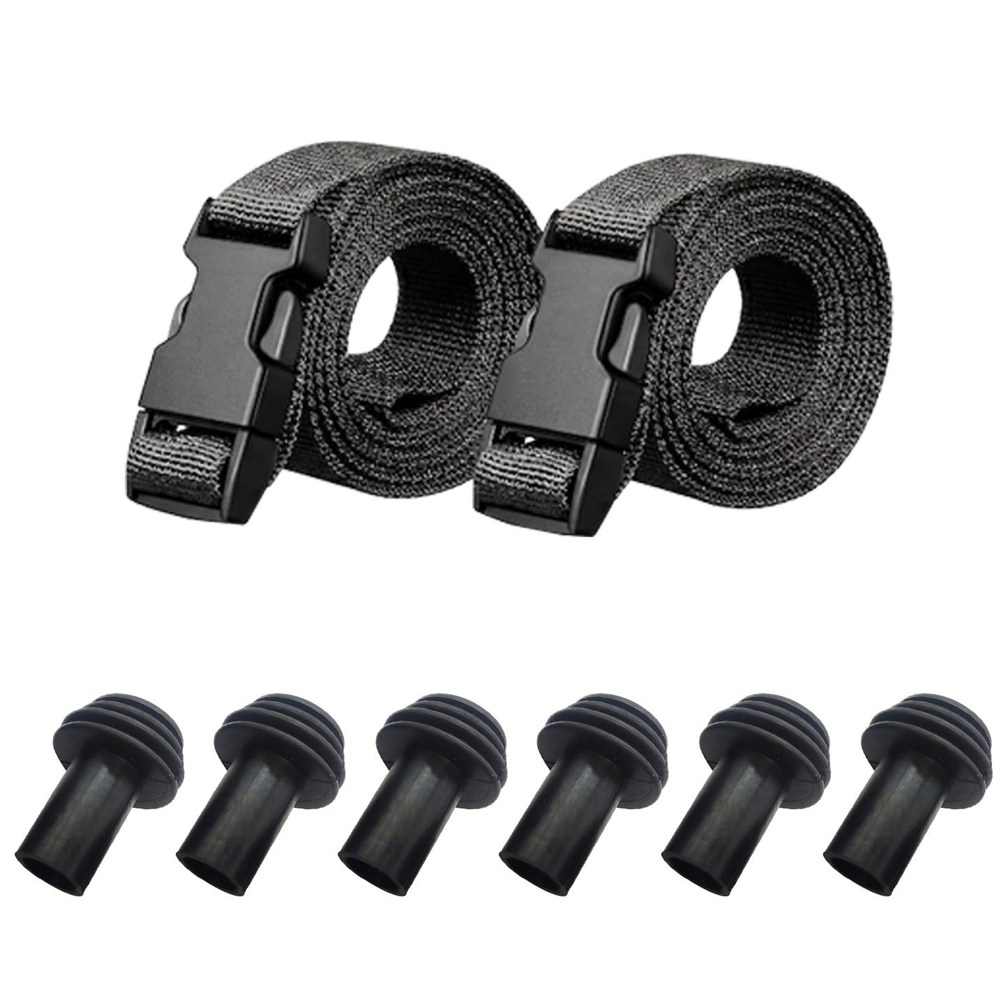 Umbrauto Heavy Duty Wind Ropes Kit with 2 Aluminum Tensioners & 6 TPE Protective Tubes for RV  Covers & Boat Covers