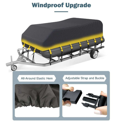 Umbrauto 600D Pontoon Boat Cover, Dark Gray