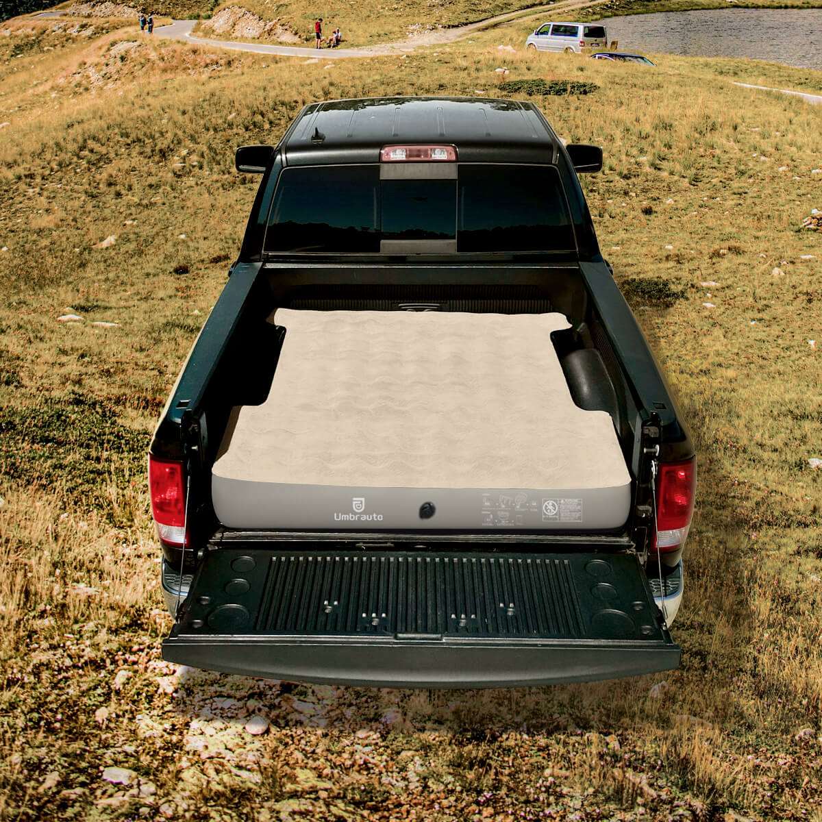 5.5-5.8FT Short Truck Bed Air Mattress Beige Umbrauto，Beige