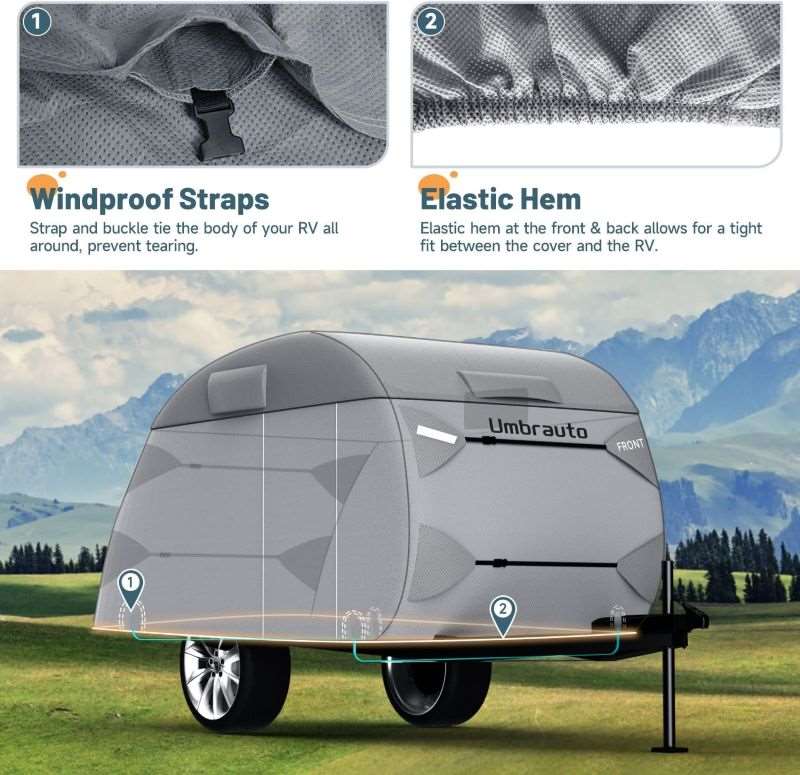 Umbrauto 7 Layers Teardrop Travel Trailer Cover