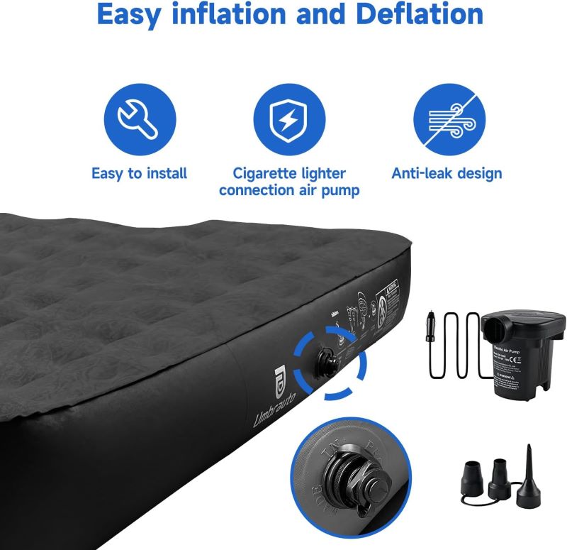 Umbrauto Full Size 6-6.5FT Truck Air Mattress 1.0，Black